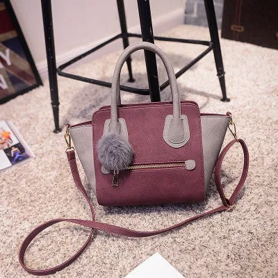 2016 Spring Smiley PU Leather Tote Bag Women Trapeze Fashion Designer Handbags High Quality Ladies Bags Vintage Crossbody Bags