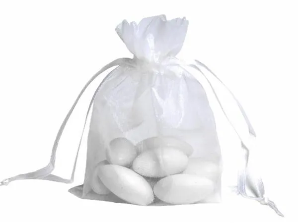 3"x4" White Organza Jewellery Wedding Birthday Party Favor Gift Drawstring Pouches Bags - 10/pk