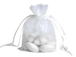 5x7 White Sheer Organza Bags -10 pcs