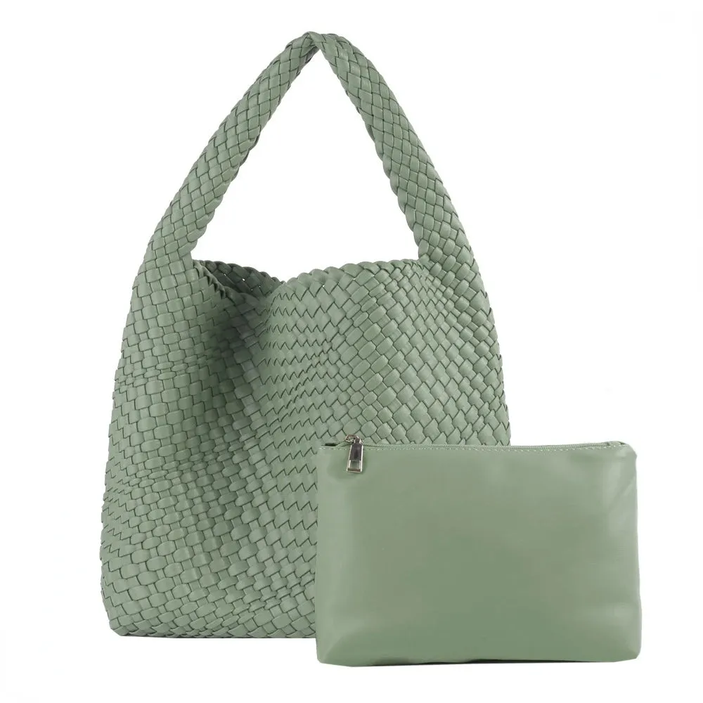 A&A Luxe Yara Woven Large Tote Bag