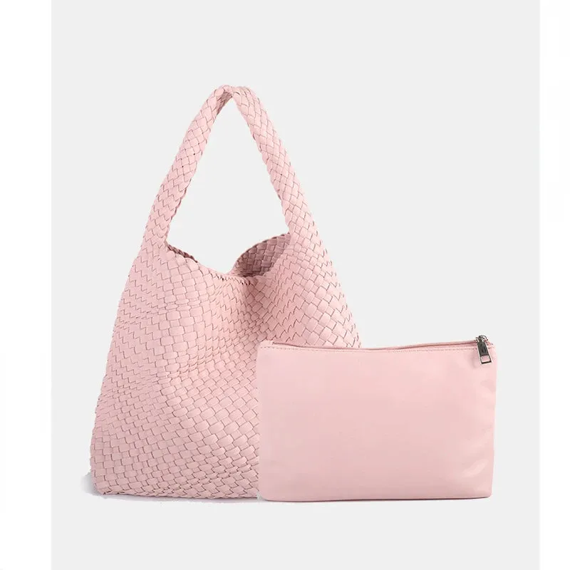 A&A Luxe Yara Woven Large Tote Bag