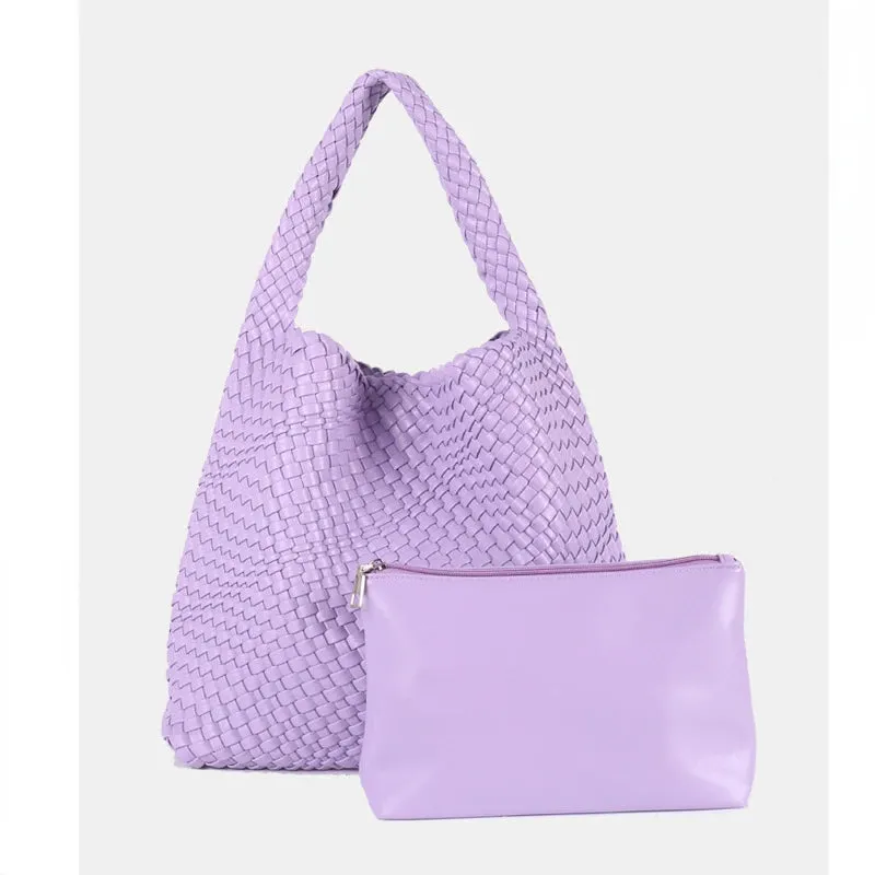 A&A Luxe Yara Woven Large Tote Bag