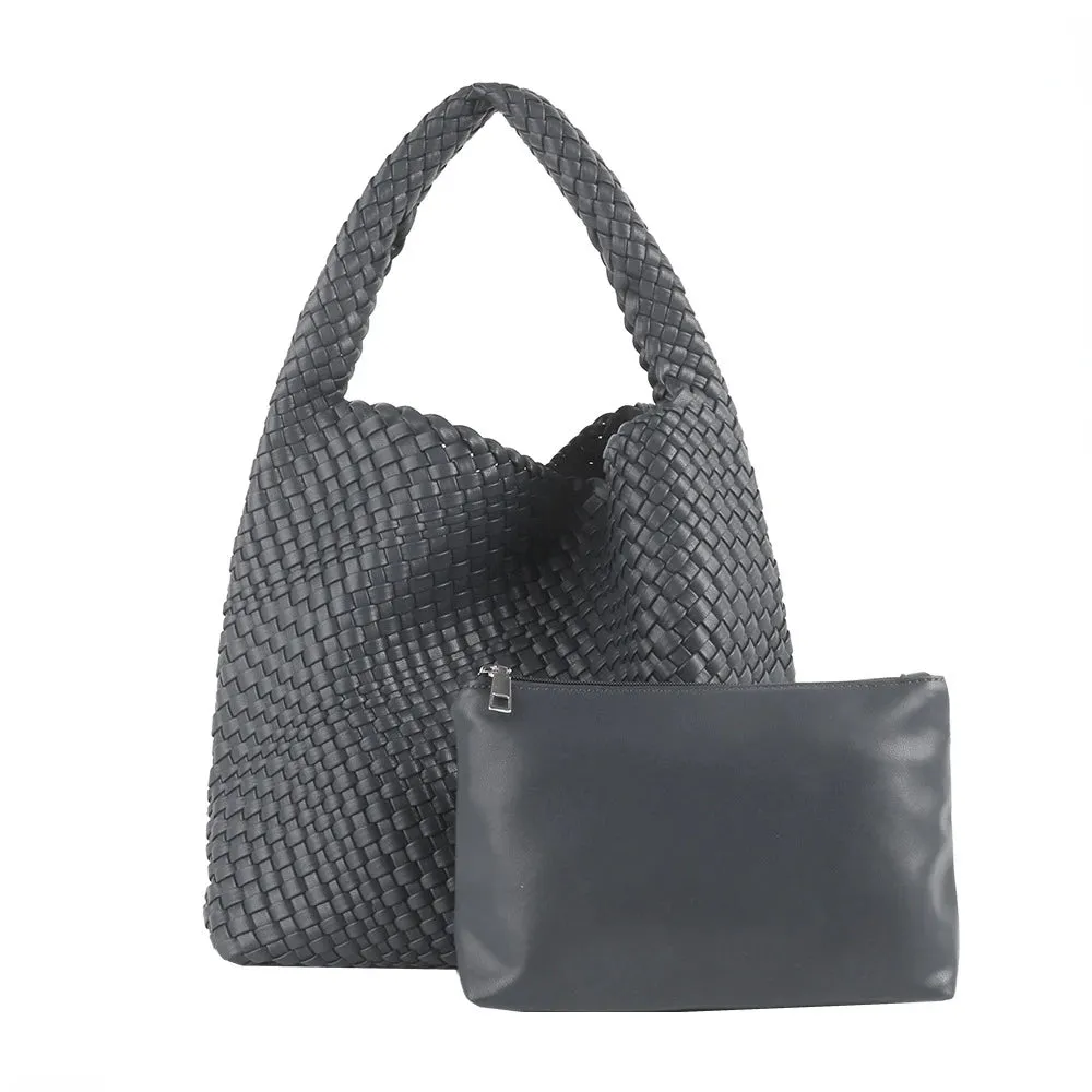 A&A Luxe Yara Woven Large Tote Bag