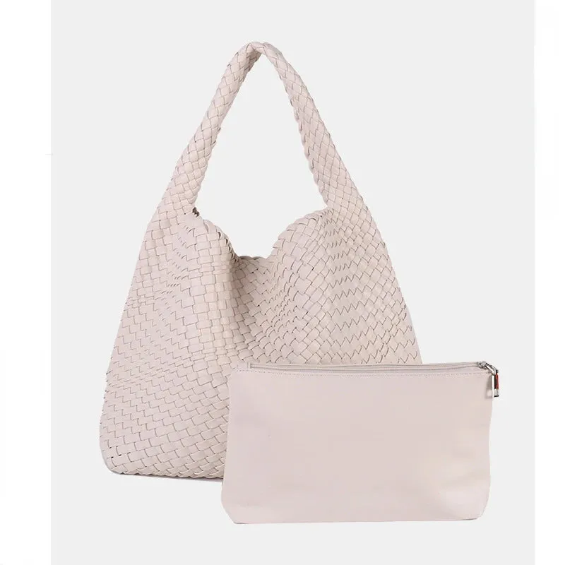 A&A Luxe Yara Woven Large Tote Bag