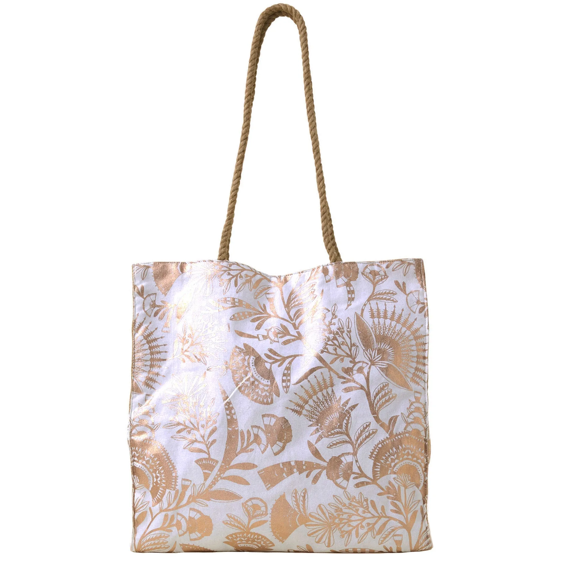 Accessorize London Women's Gold Metallic Jute Shopper Tote Bag