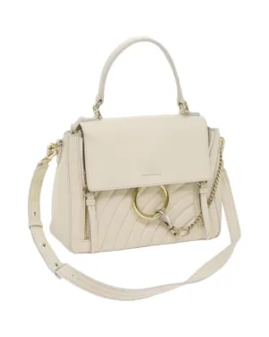 Authentic White Leather Day Handbag by Chloe Faye