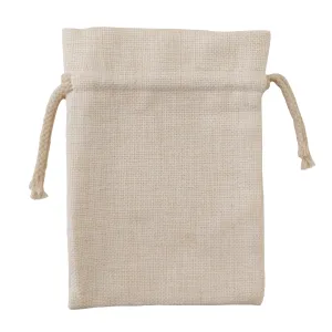 Bags - DOUBLE DRAWSTRING - Thick Linen - 12cm x 15cm