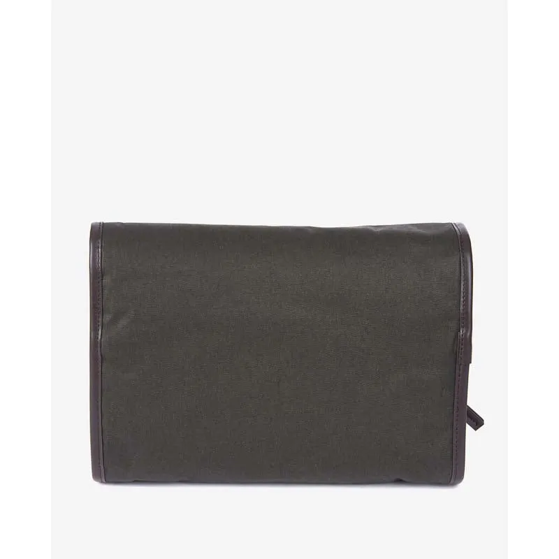 Barbour Wax Hanging Washbag - Olive