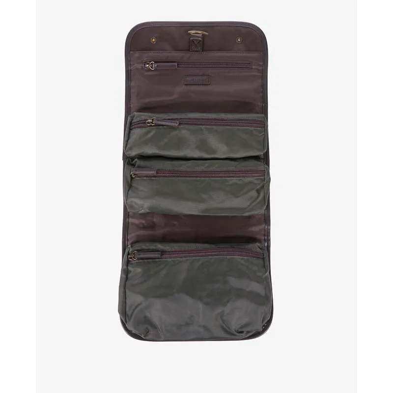 Barbour Wax Hanging Washbag - Olive