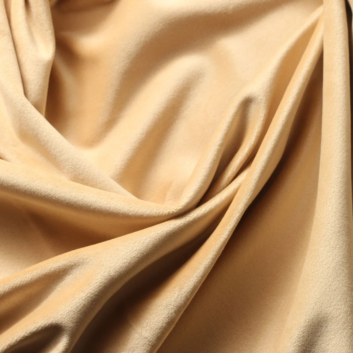 Beige Camden Velvet Polyester Upholstery Drapery Fabric