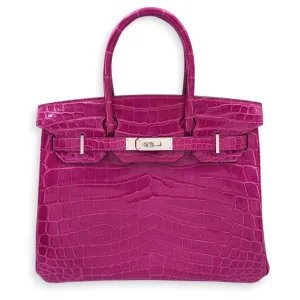 Birkin 30 Pink in Shiny Niloticus, Palladium hardware