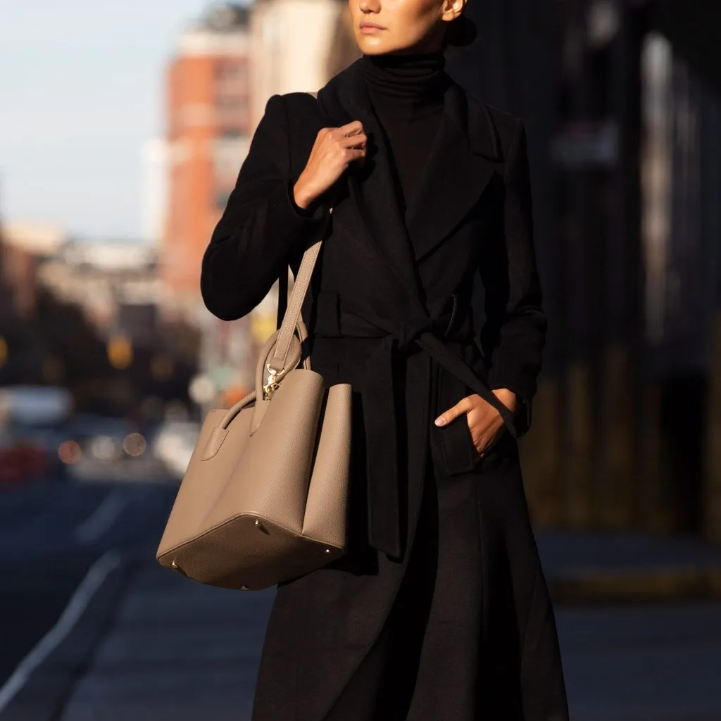 Cher Tote with Signet in Light Mud Grey