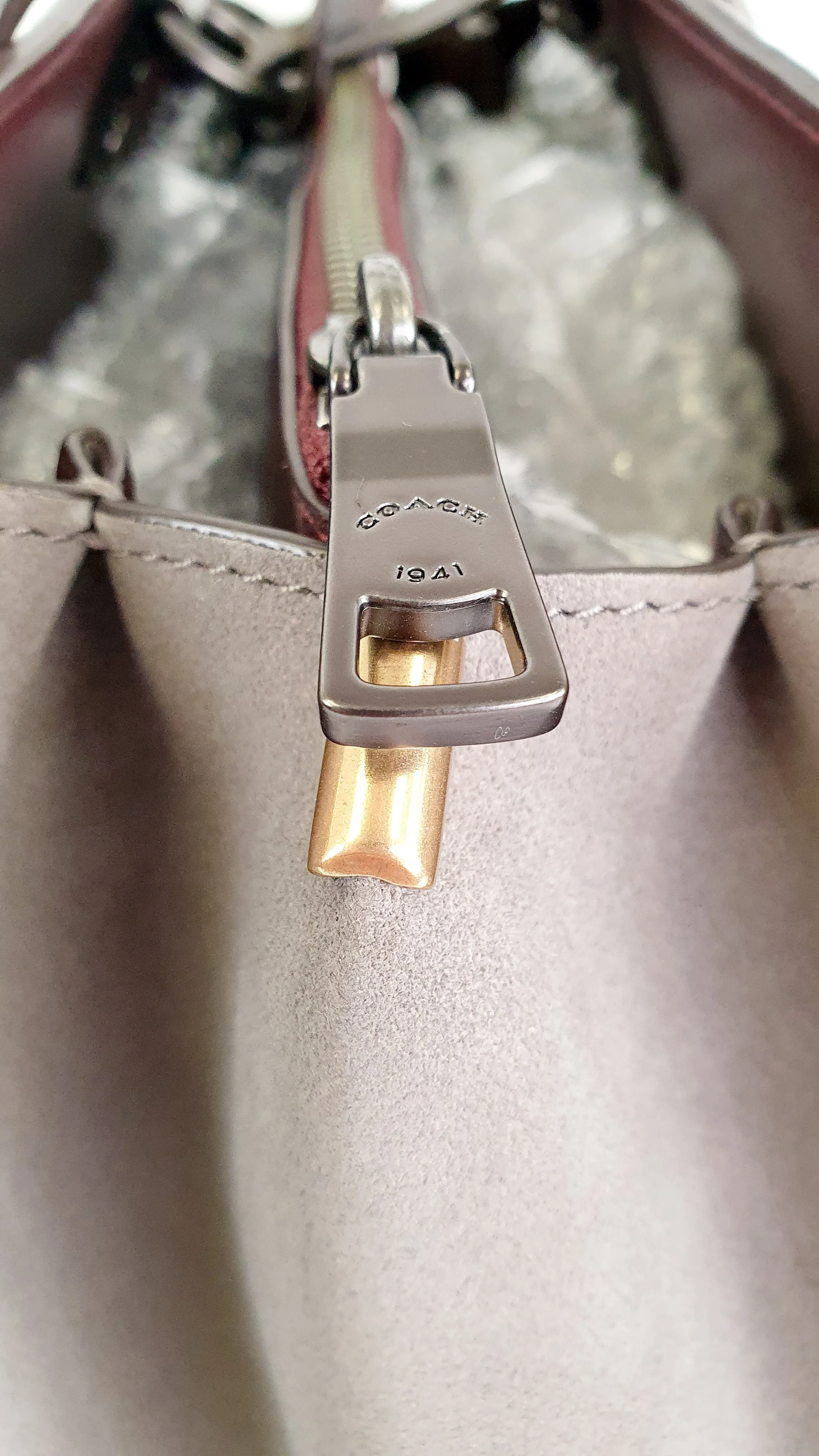 Coach 1941 Cooper Carryall Bag in Heather Grey Suede & Leather Lining - Crossbody Handbag Tote Work Bag - Coach 22822