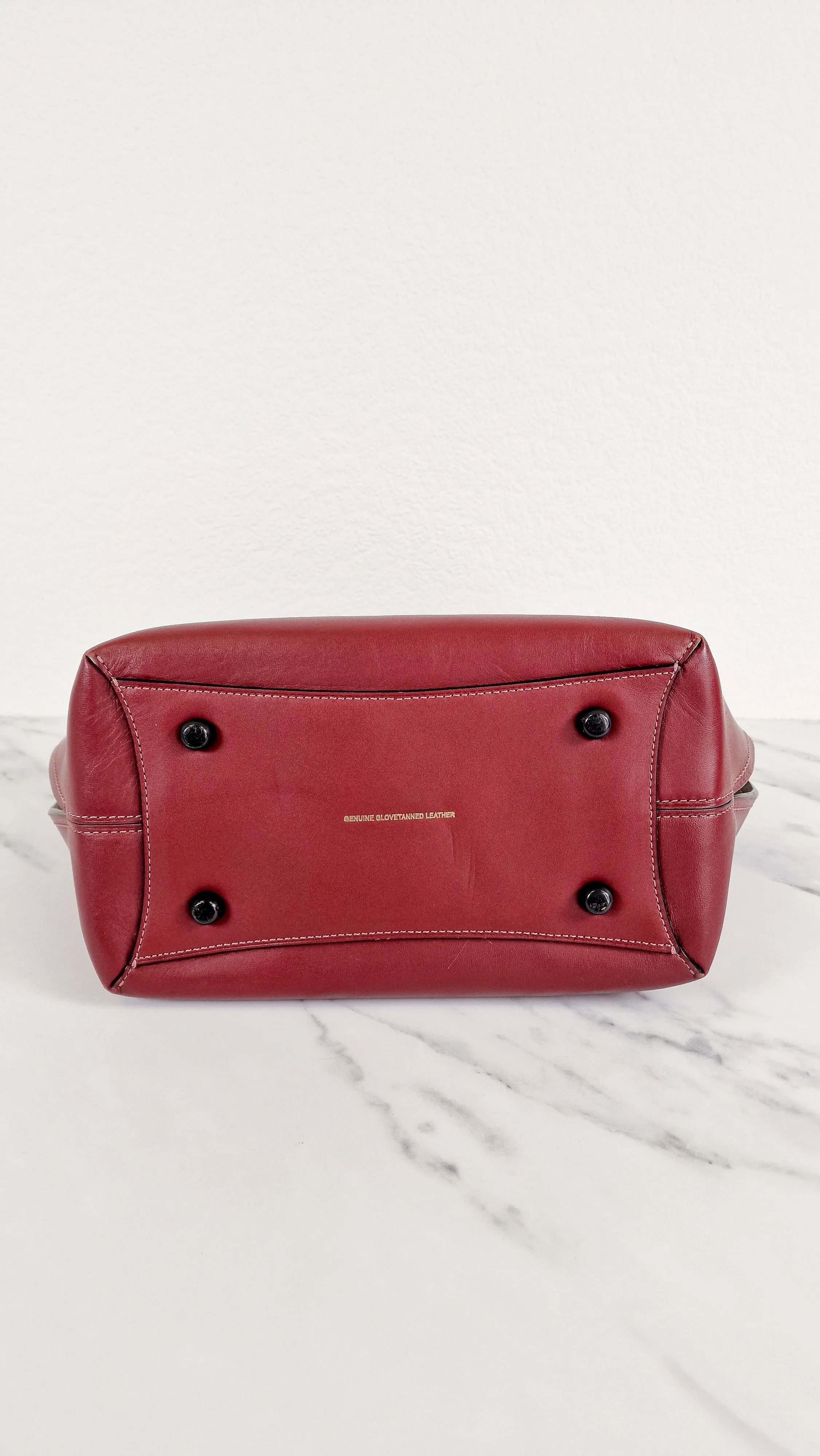 Coach 1941 Dakotah Satchel in Burgundy Red Smooth Leather - Handbag Crossbody Bag - Coach 59132