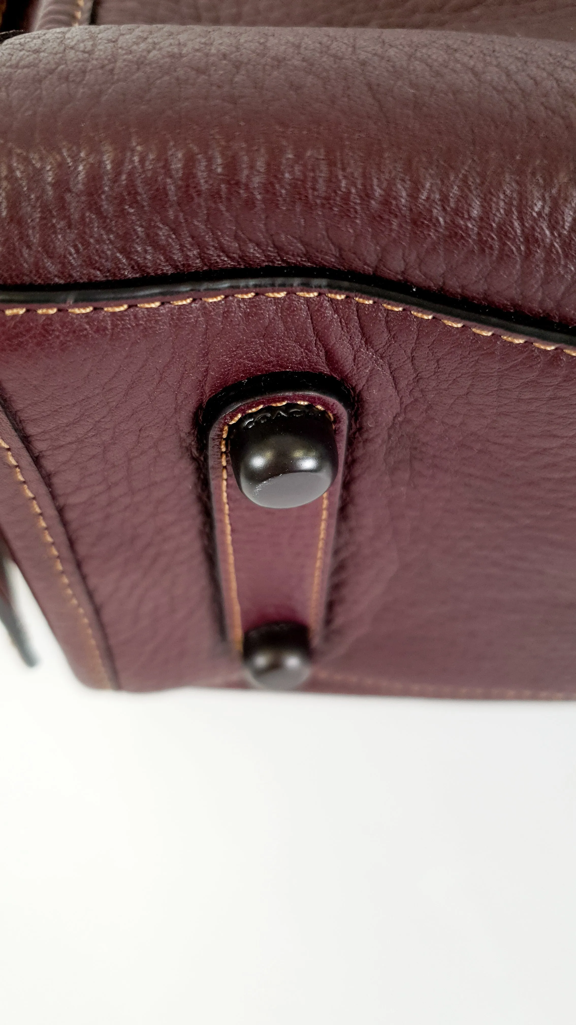 Coach 1941 Rogue 31 in Oxblood Pebble Leather With Red Suede Lining - Satchel Handbag - Coach 38124