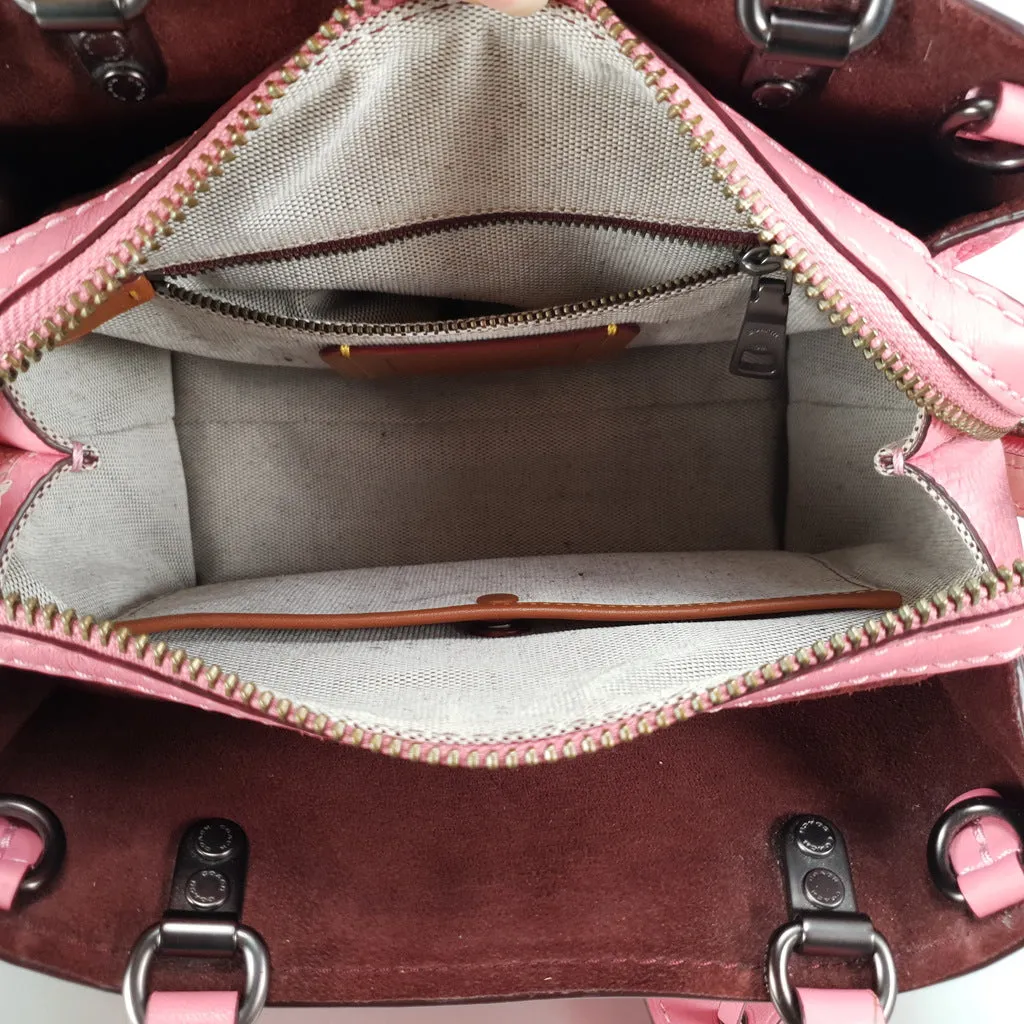 Coach Rogue 25 in Pink Floral Bow - Pebble Leather Handbag - SAMPLE BAG