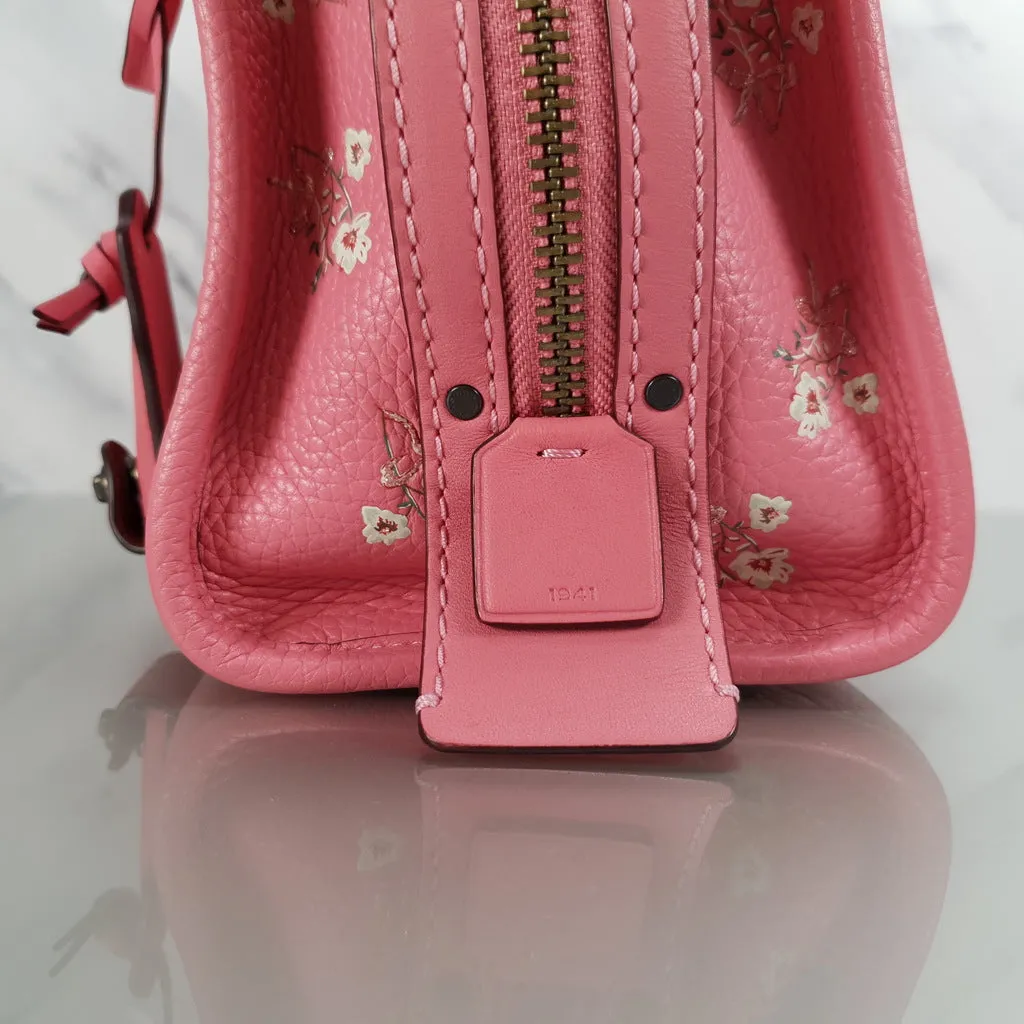 Coach Rogue 25 in Pink Floral Bow - Pebble Leather Handbag - SAMPLE BAG