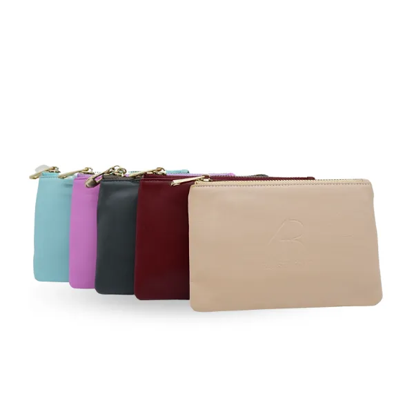 COOGEE - Womens Genuine Leather Makeup Bag Cosmetic Pouch