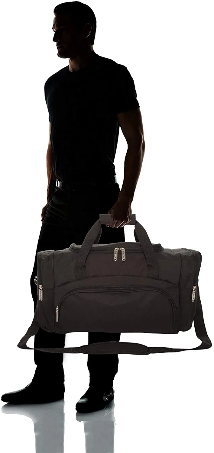 DLXSports™ 20" Stylish Duffel Gym Travel Bag - Overnight Duffle - Black, Gray