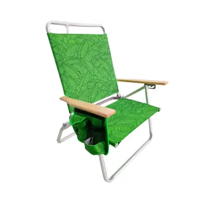 Foldable Beach Chair W/ Side Pocket | 3 Reclining Positions | Storage Pouch, Phone Holder, & Cup Holder Included | 275 Lb. Capacity