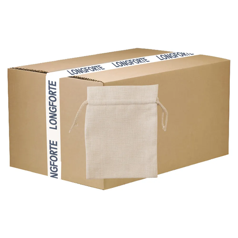 FULL CARTON - 100 x DOUBLE DRAWSTRING Bags - Thick Linen - 15cm x 20cm