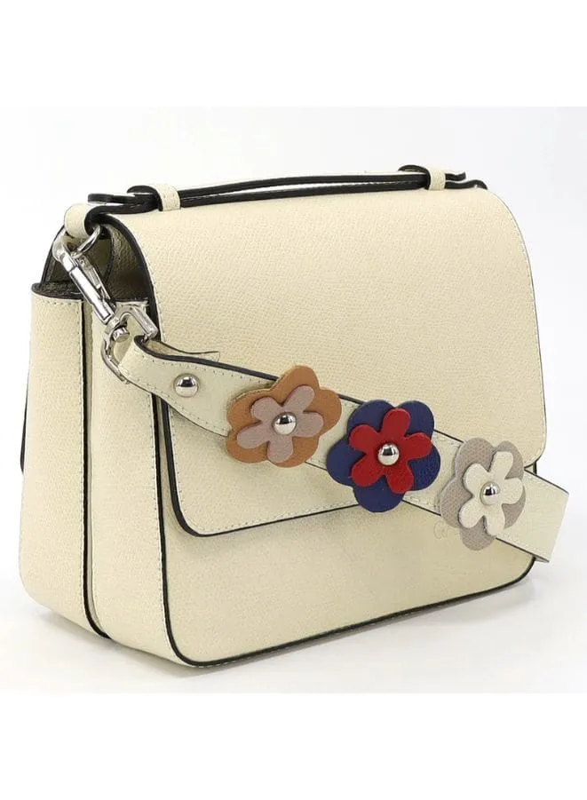 Galitzine Premium Quality Leather Satchel Bag with Adjustable Floral Strap