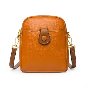 Genuine Leather Solid Colour 3-Layered Shoulder Bag for Women.