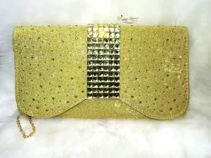 Ladies' Shiny Envelope Clutch Gold Bag Sequins Evening Clutch Purse Bridal Marriage bag Crossover Shoulder bag Sparkly Evening Handbag Prom Bag