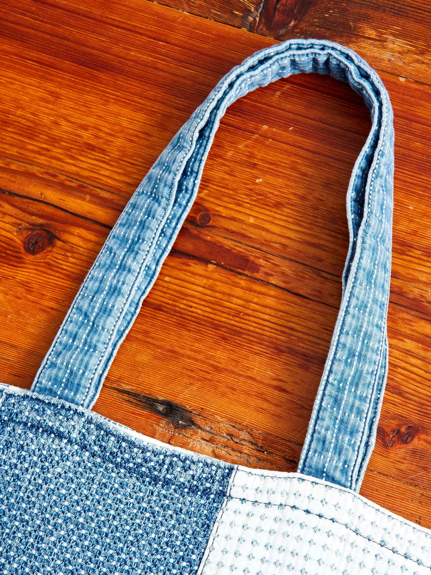 Large Boro Patchwork Tote Bag in 3-Year Wash