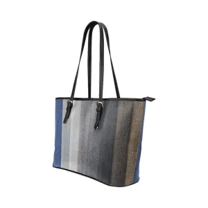 Large Leather Tote Shoulder Bag - Multicolor Wood Slat illustration