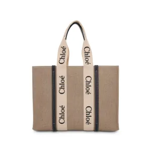 Large Woody Tote Bag in White/Blue