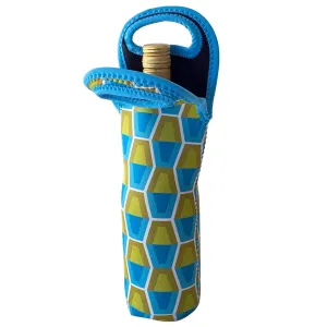 Lava Lamp Design Wine Bag Tote - Blue Green