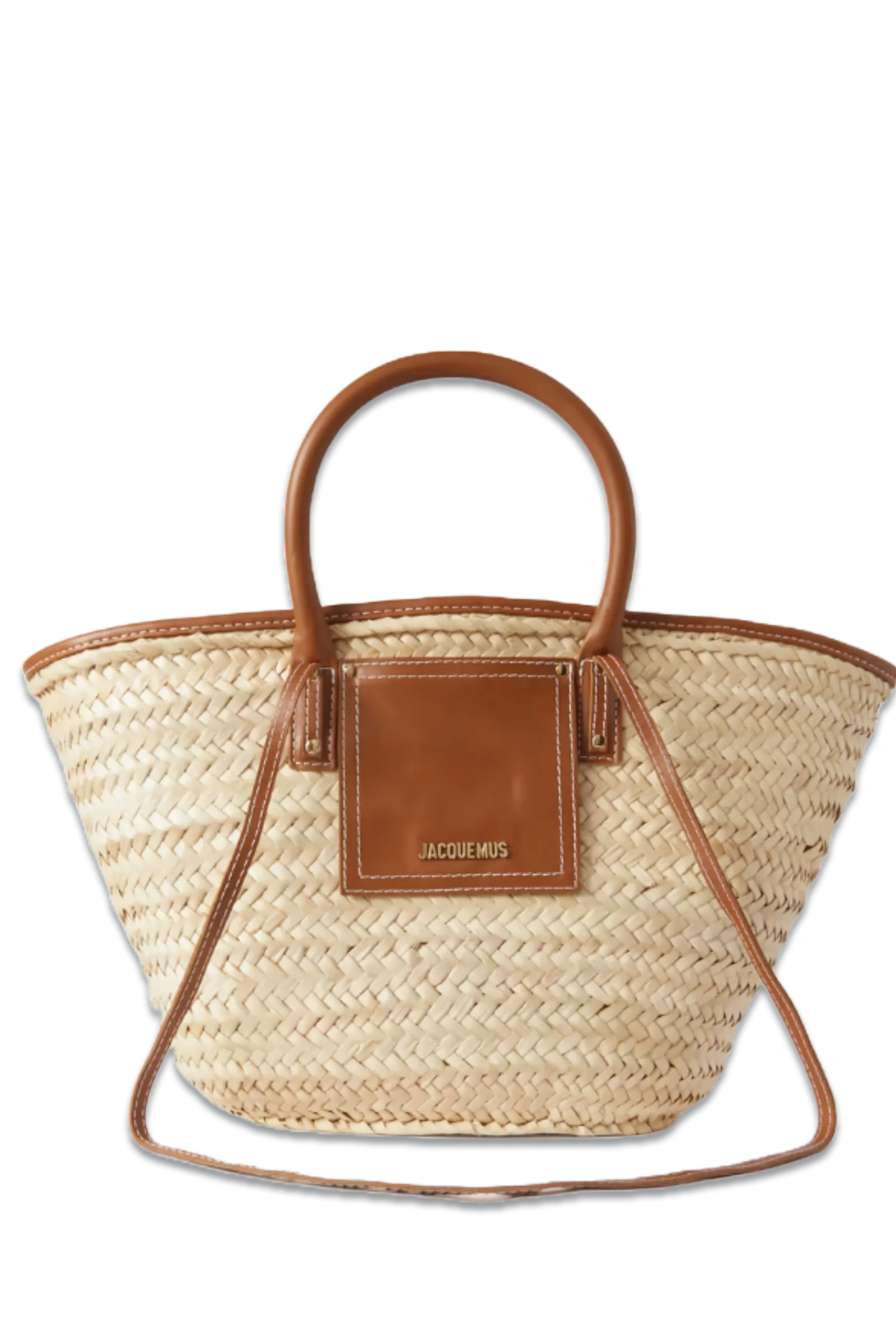 Le Panier Soli Leather-Trimmed Raffia Tote