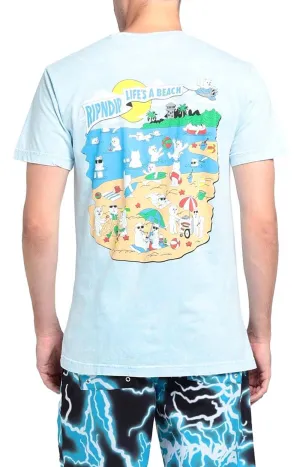 Lifes A Beach T-Shirt - Light Blue Mineral Wash