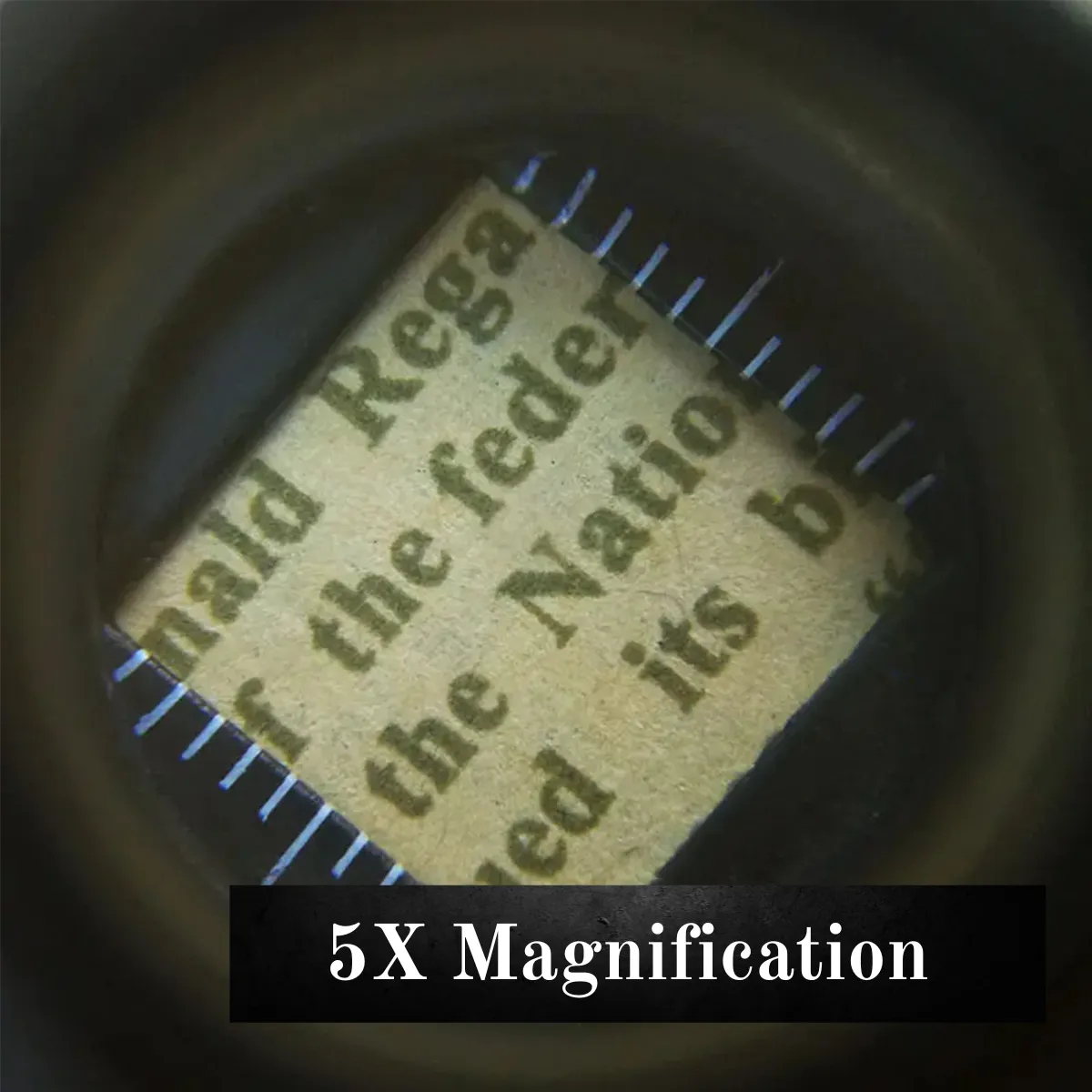 Mini-Size Folding Magnifier with LED Light and Built-In Measurement Markings  - MG-77550