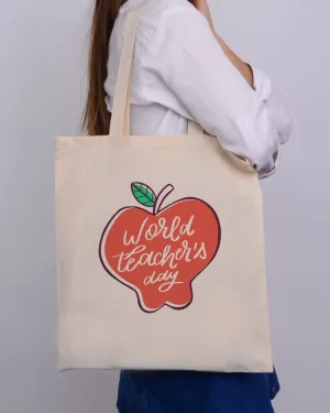 Modern Apple Customizable Tote Bag- Teacher's Tote Bags