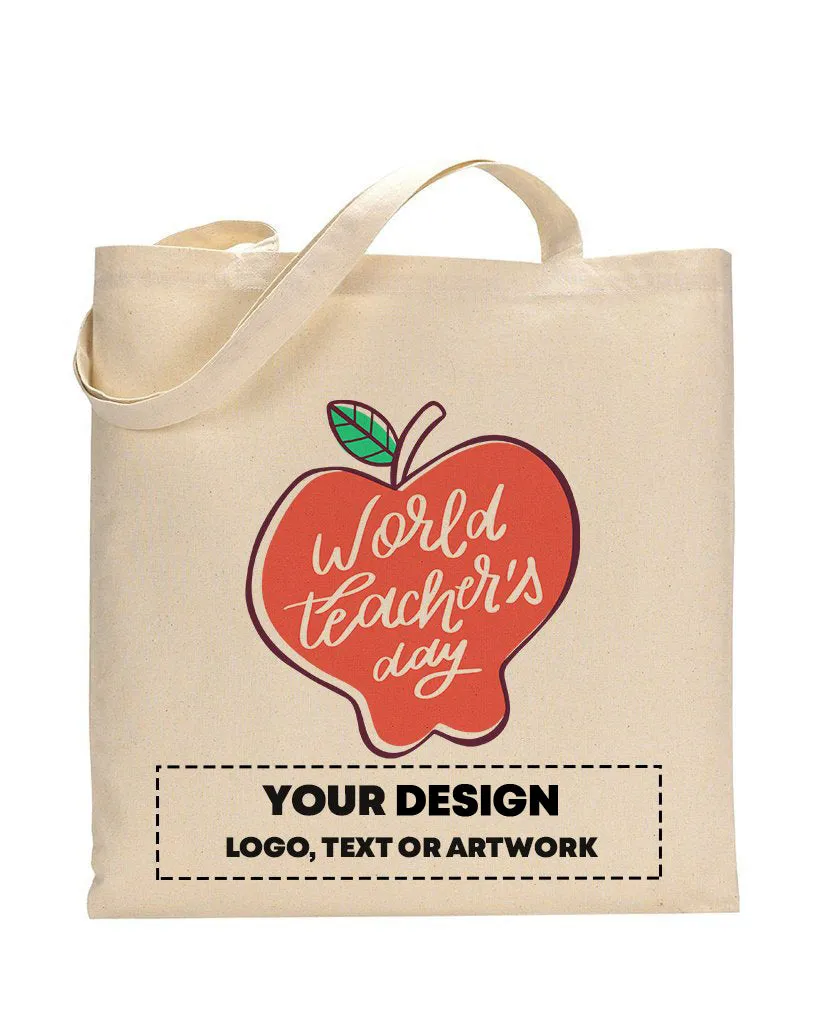 Modern Apple Customizable Tote Bag- Teacher's Tote Bags