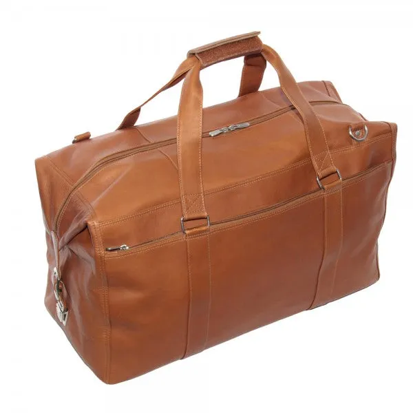 Piel Leather Extra Large Zip Pocket Duffel Bag