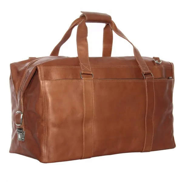 Piel Leather Extra Large Zip Pocket Duffel Bag