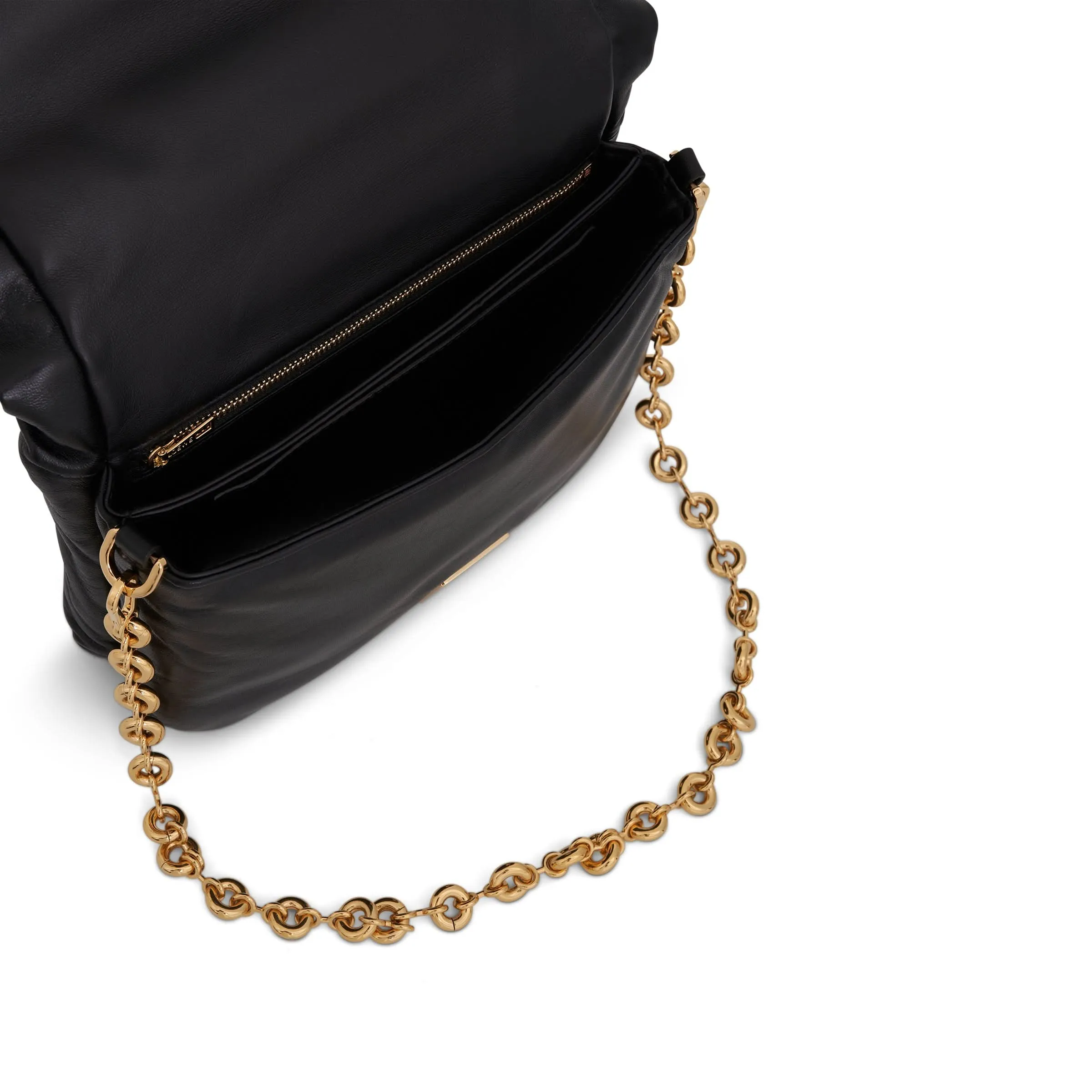 Puffer Goya Bag in Shiny Nappa Lambskin in Black