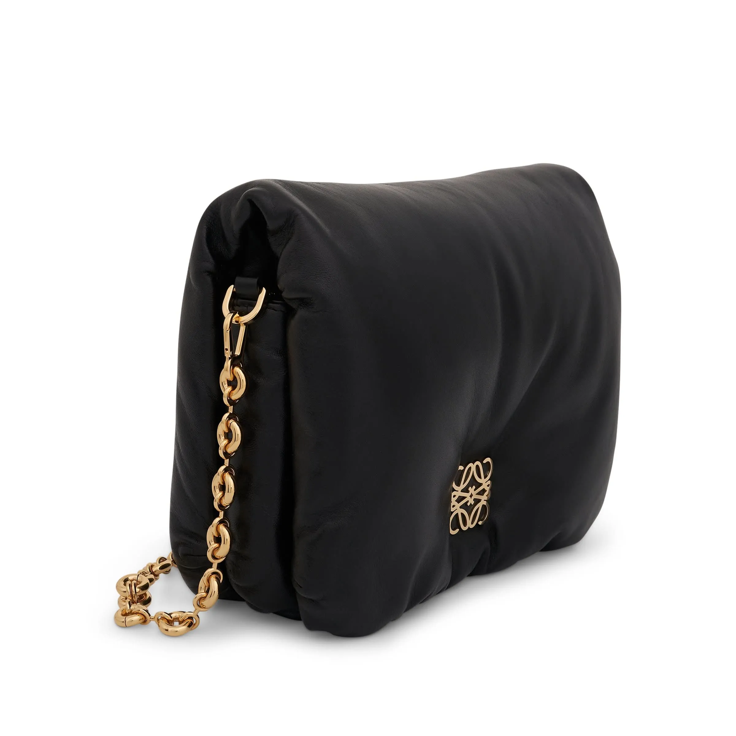 Puffer Goya Bag in Shiny Nappa Lambskin in Black