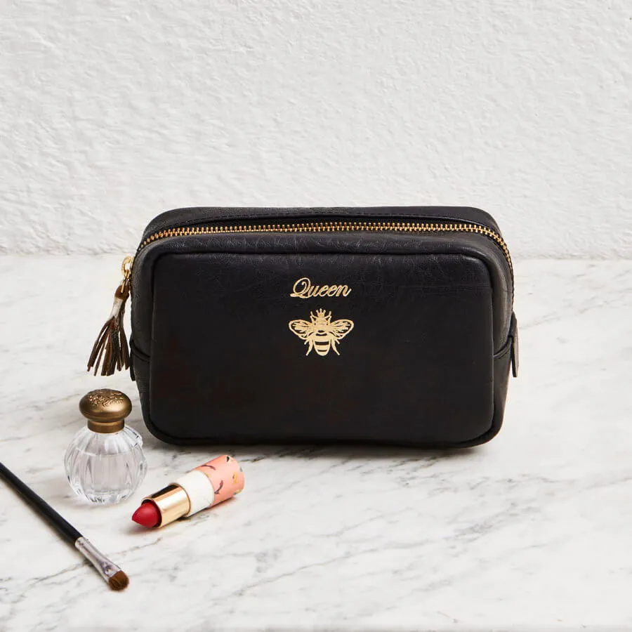 Queen Bee Leather Tassel Make-Up Bag