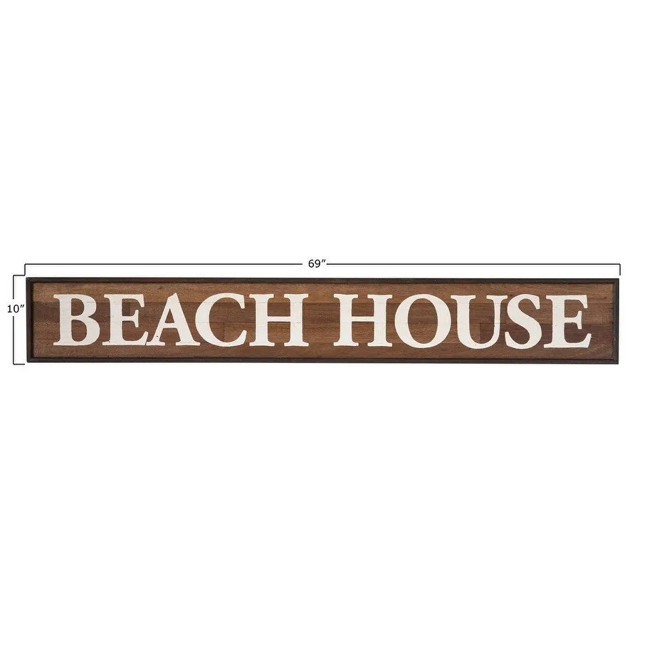 "Beach House" Wood Framed Wall Decor - 69" x 10"