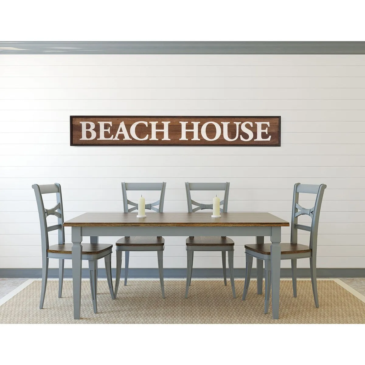 "Beach House" Wood Framed Wall Decor - 69" x 10"