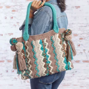 Red Heart Crochet Flame Stitch Bag