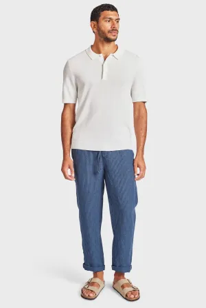 Riviera Linen Pant in Bluegrass/Navy