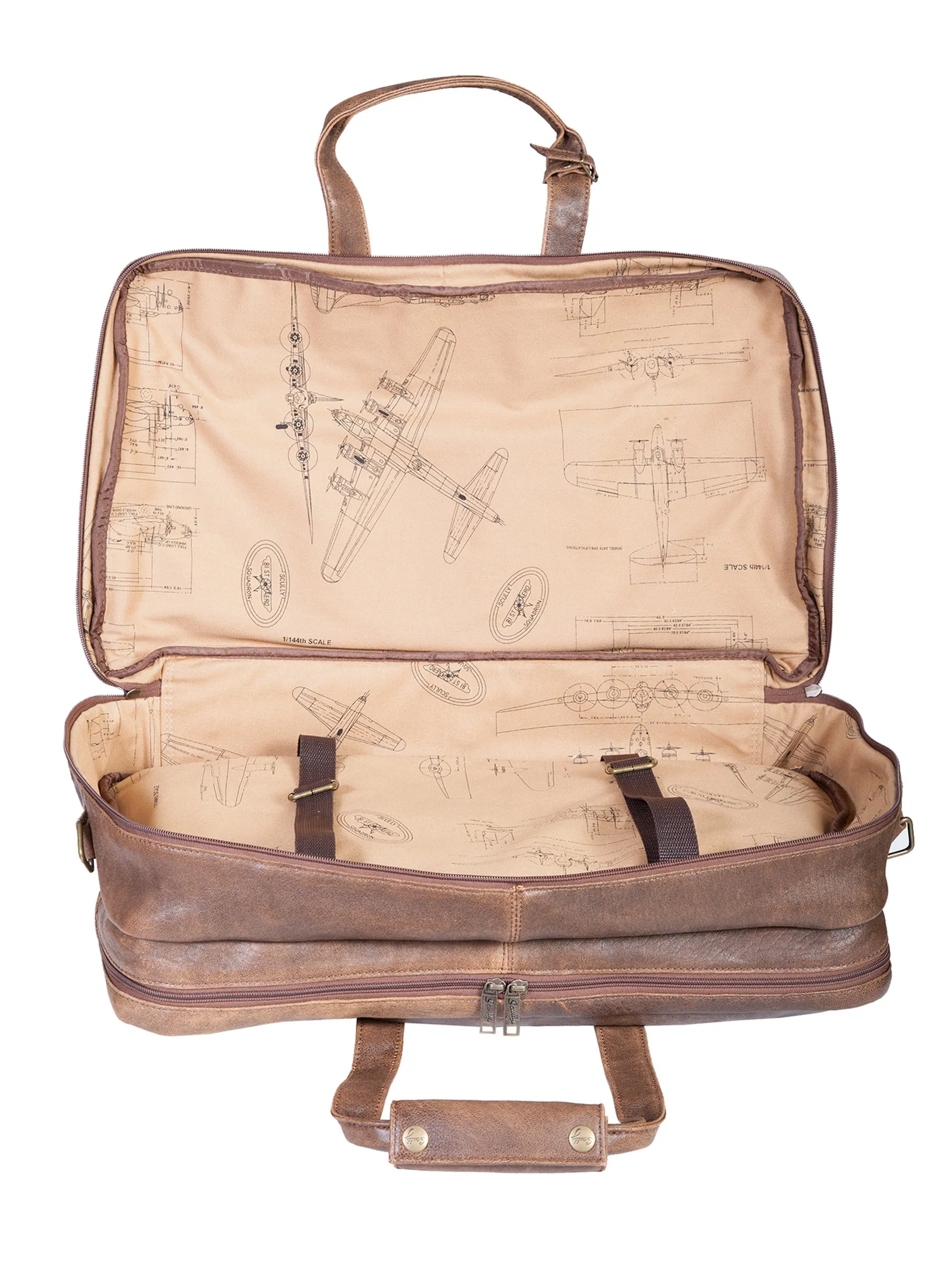 Scully Aerosquadron Collection Leather Duffel Bag Walnut