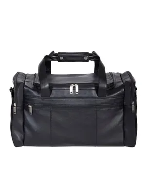 Scully Leather Soft Plonge Top Zip Duffel Bag Black