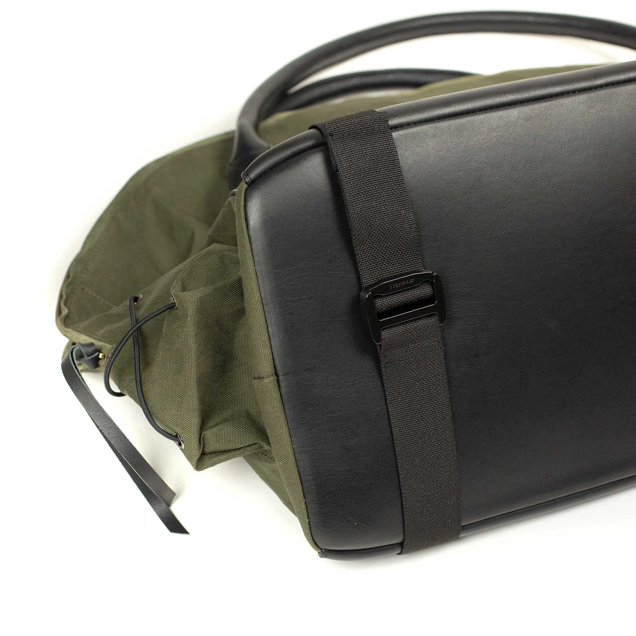 Seebag weekender in Nam olive canvas and Noiret black veg tan leather