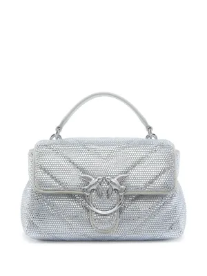 Silver Rhinestone Buckle Foldover Bag